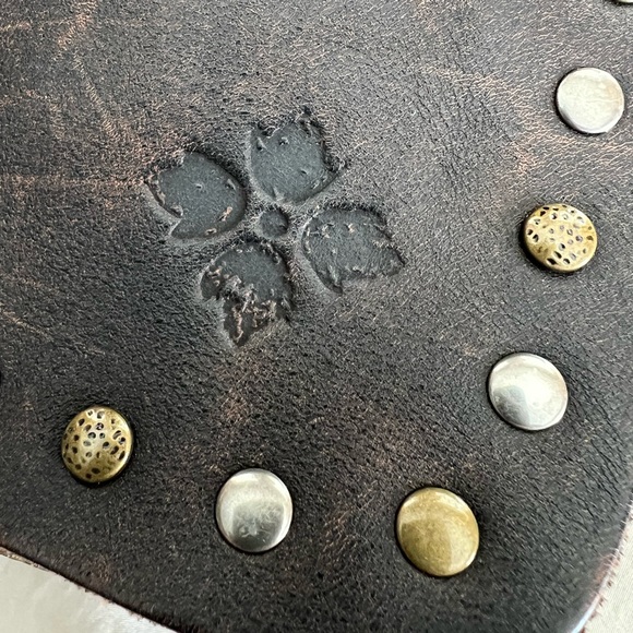 Patricia Nash Mantova Studded Rustic Saddle Crossbody Shoulder Bag - Picture 5 of 10